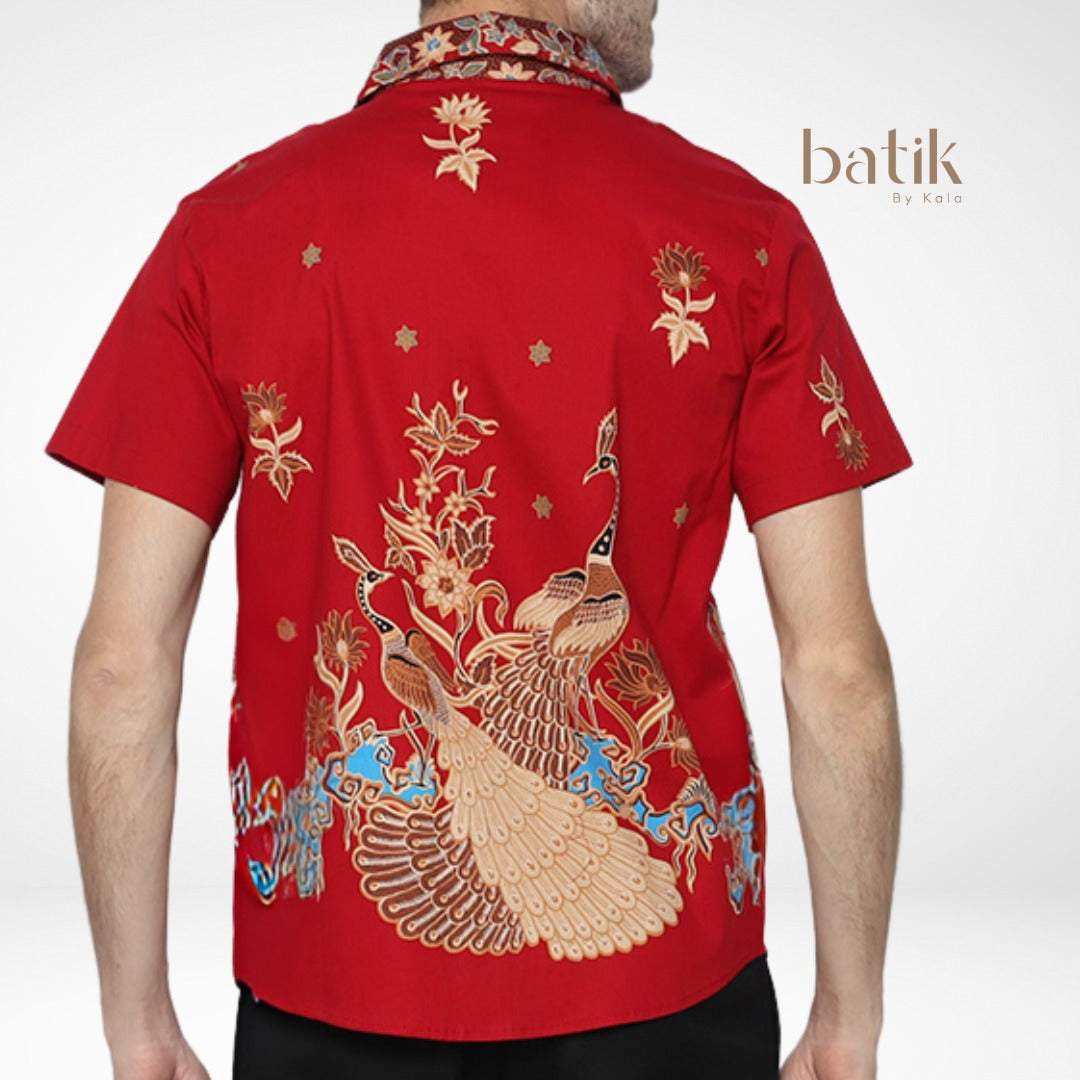 Men's Batik Shirt - Phoenix Prosperity | Short Sleeves 4