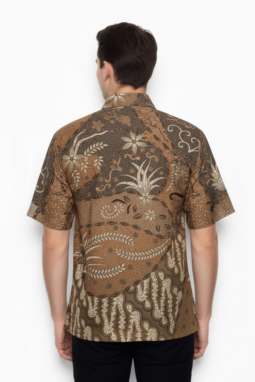 Men’s Batik Shirt – Amber Heritage | Short Sleeves 2