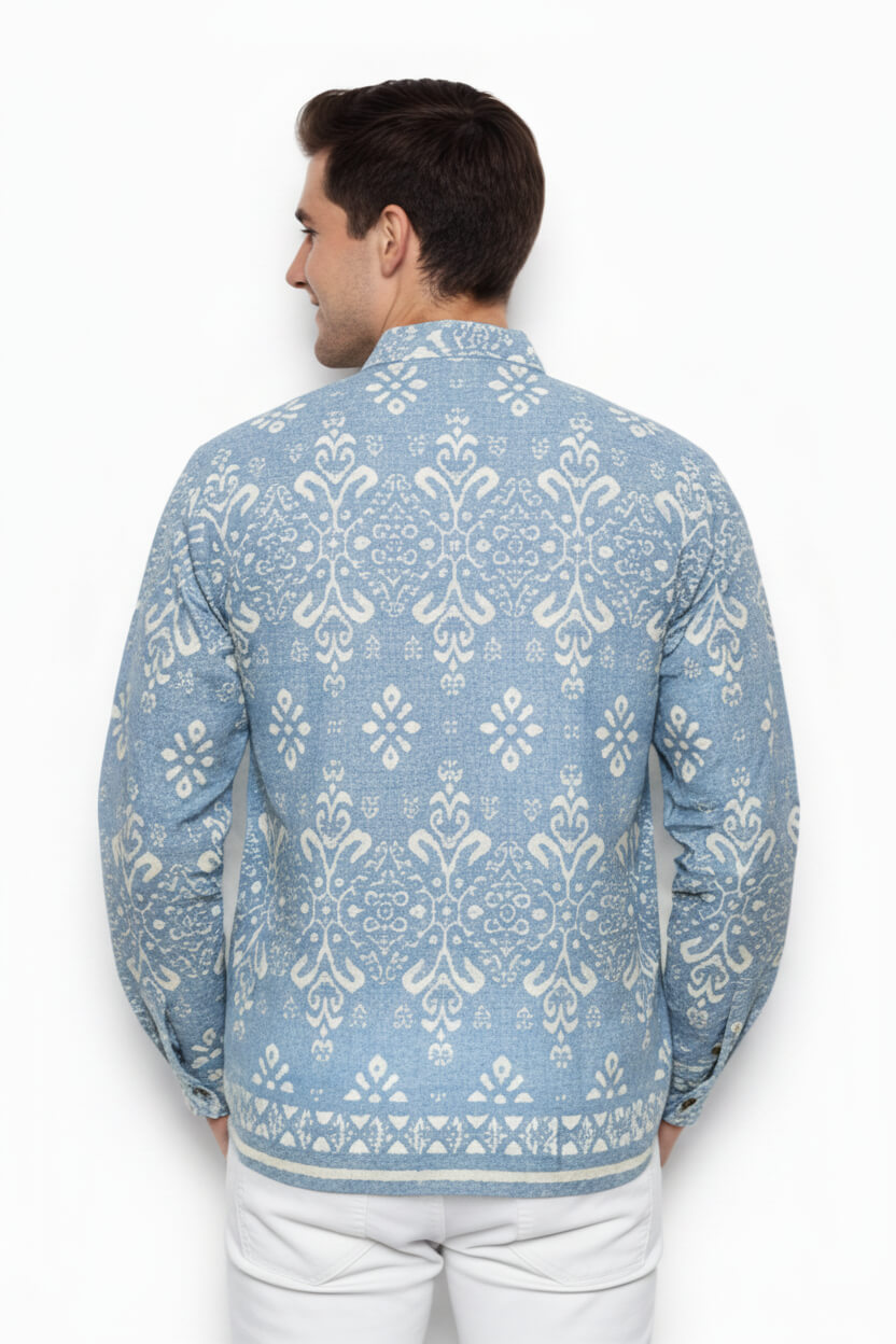 Men’s Batik Shirt – Celestial Ivory |Long Sleeves 2