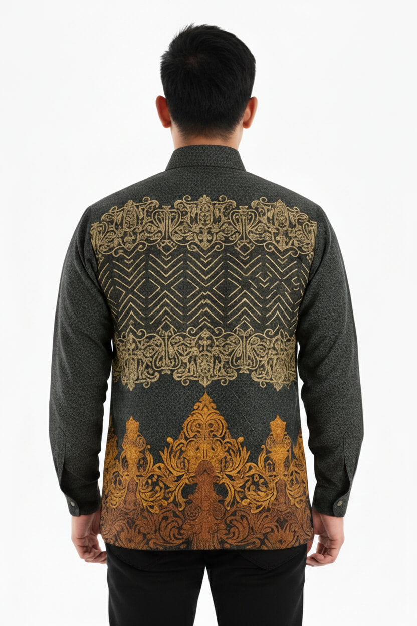 Men’s Batik Shirt – Golden Aegis Long Sleeves 2