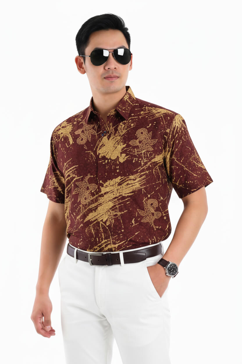 Men's Batik Shirt – Golden Maranta | Short Sleeves 3