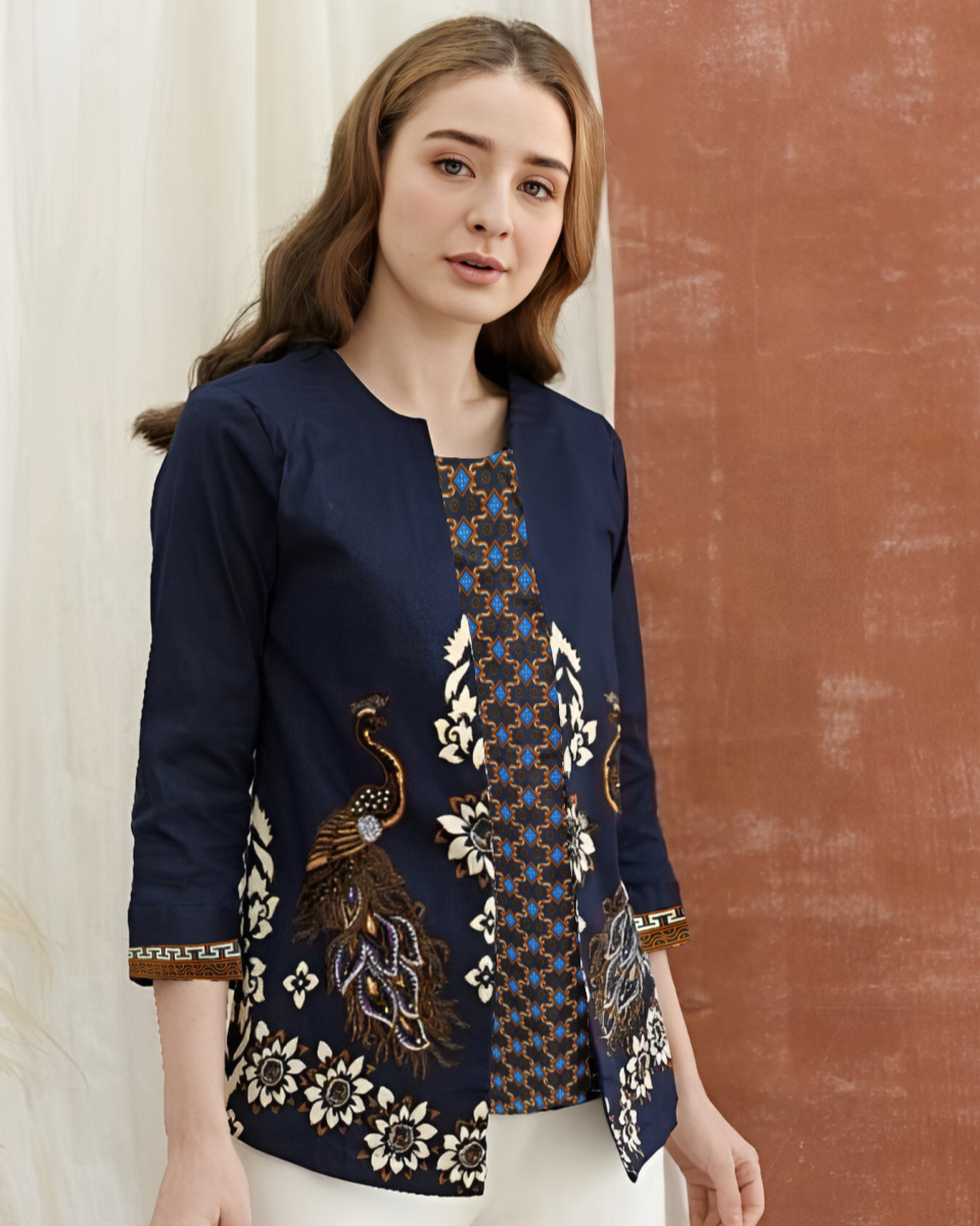 Women's Batik Jacket - Geometric Harmony