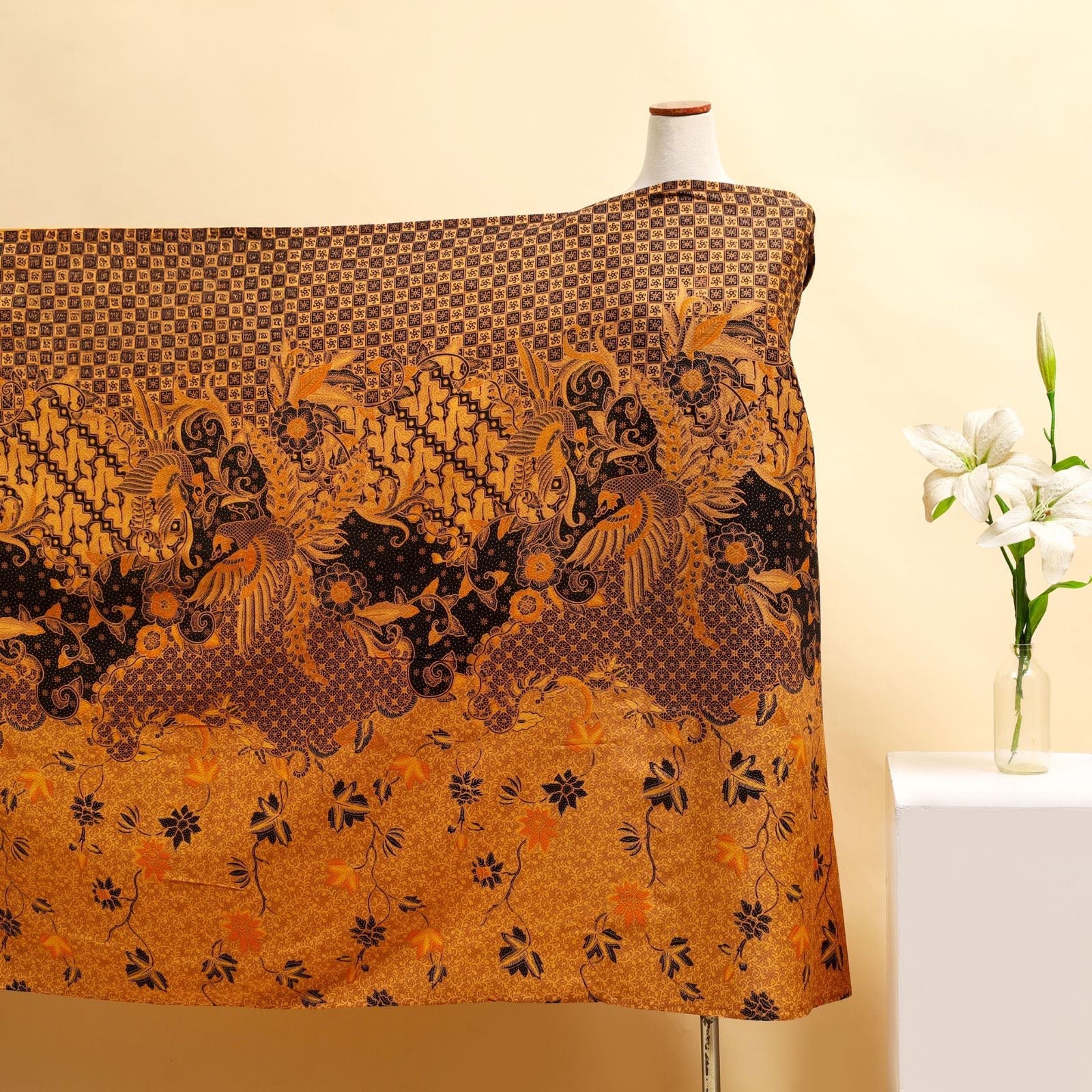 Batik Fabric - Aviary Bloom - Golden Meadow