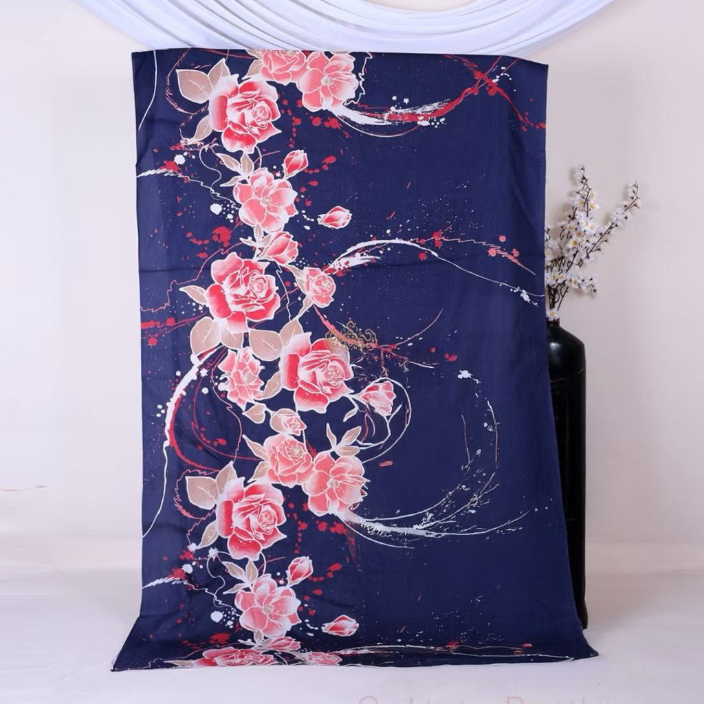 Batik Fabric - Celestial Blossoms - Midnight Radiance