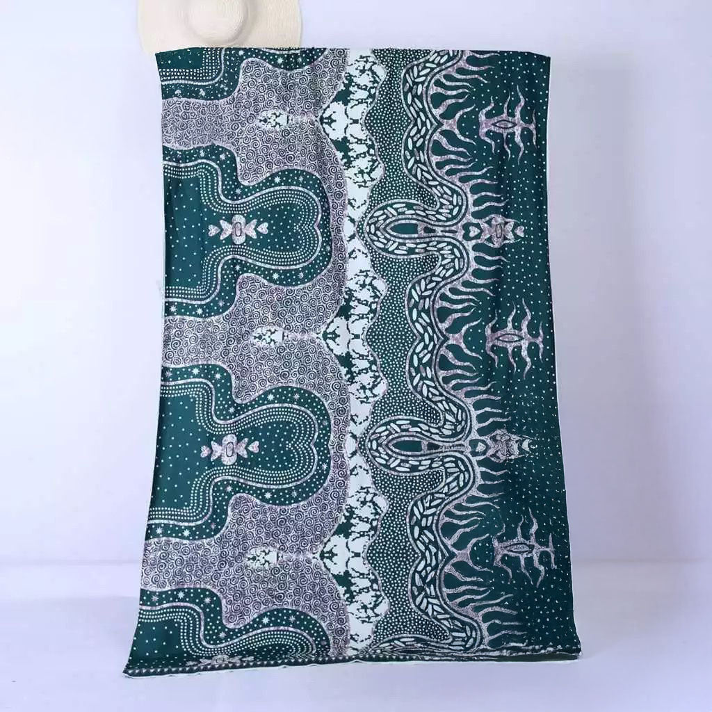 Batik Fabric - Enchanted Tapestry - Emerald Elegance