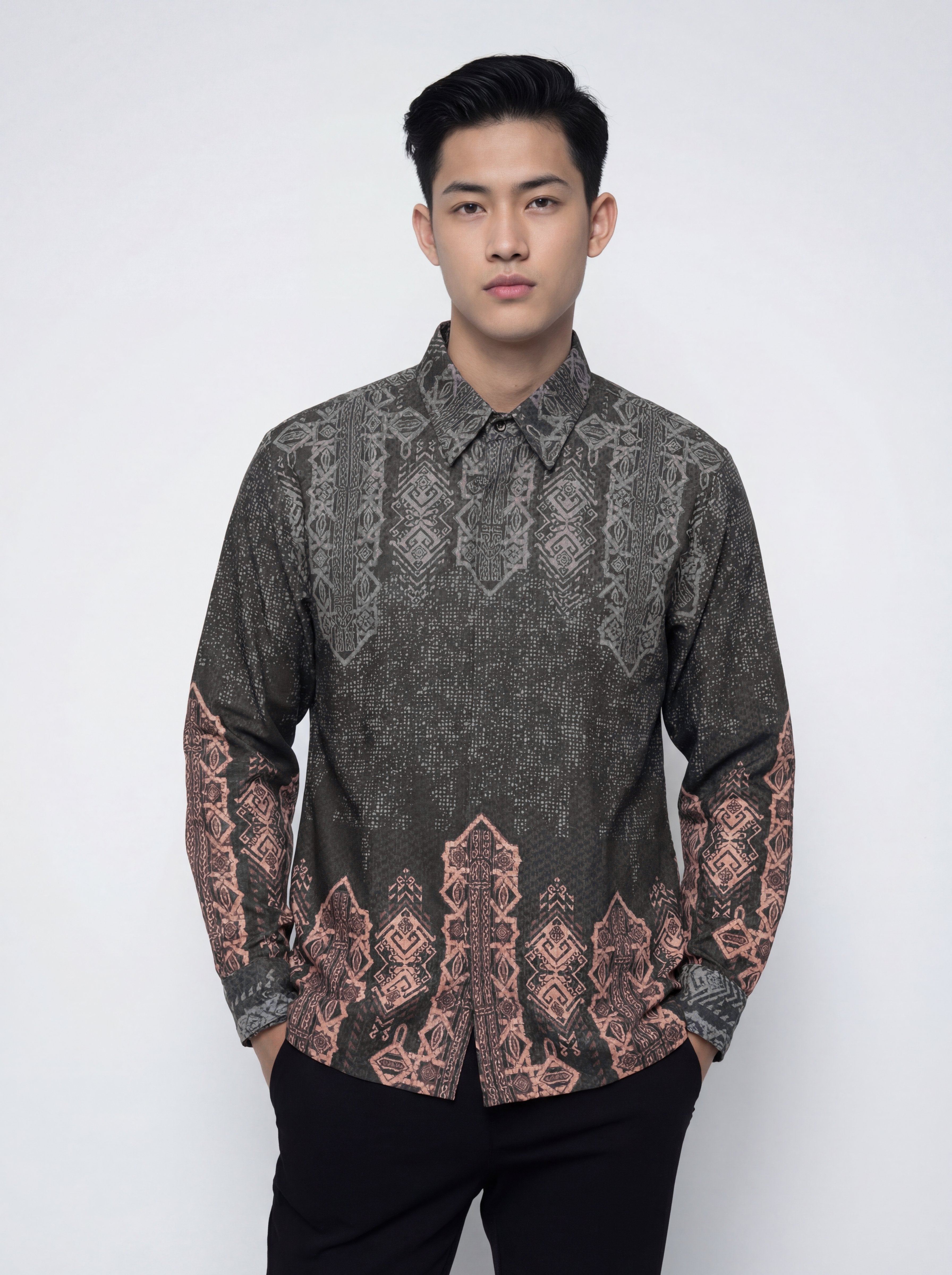 Men’s Batik Shirt – Earthen Prestige | Long Sleeves