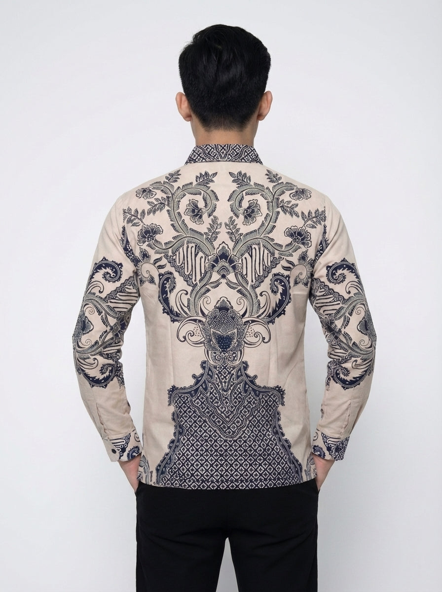 Men's Batik Shirt – Indigo Axis | Long Sleeves