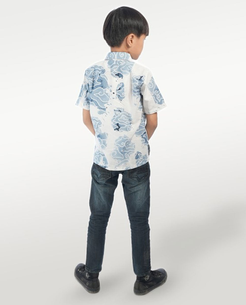 Kid's Batik Shirt - Watercolor Waves 5