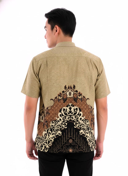 Men’s Batik Shirt – Bronze Crest | Short Sleeves