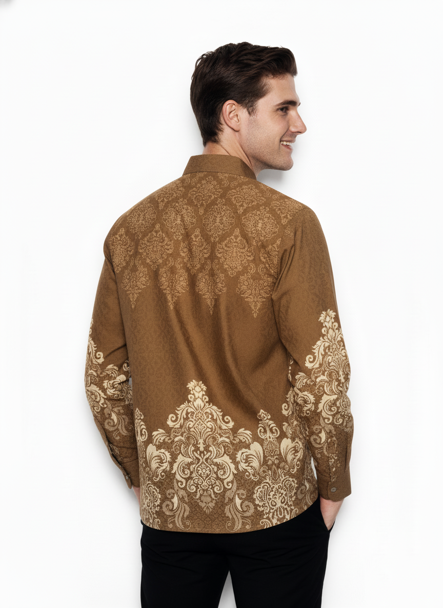 Men’s Batik Shirt – Golden Regal | Long Sleeves