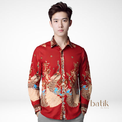 Men's Batik Shirt - Phoenix Prosperity | Long Sleeves 2