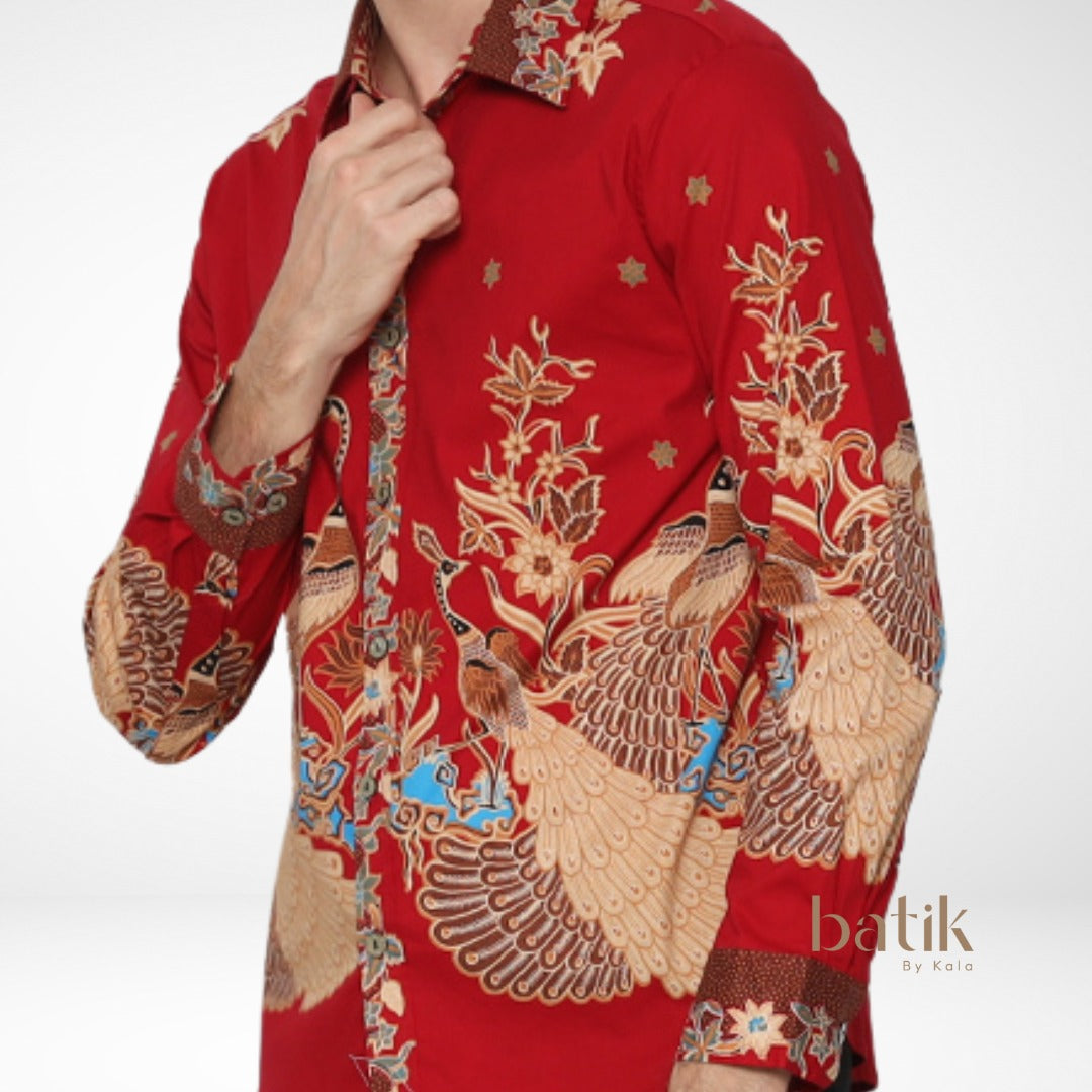Men's Batik Shirt - Phoenix Prosperity | Long Sleeves 3