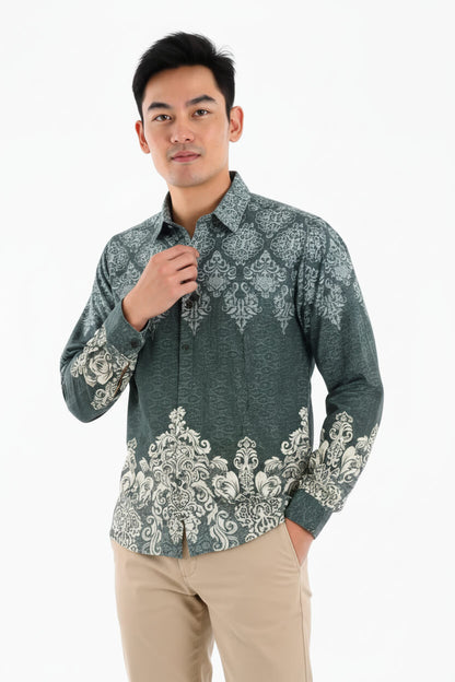 Men’s Batik Shirt – Jade Sovereign | Long Sleeves 3