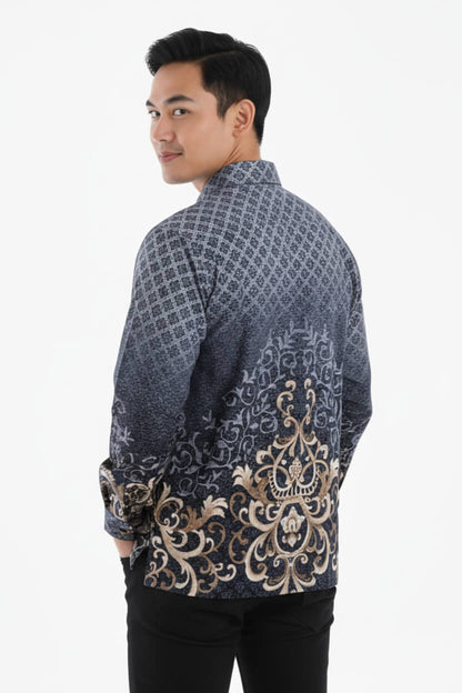 Men's Batik Shirt – Midnight Regal | Long Sleeves 2