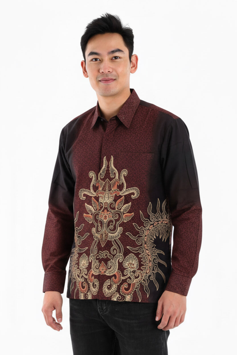 Men’s Batik Shirt – Regal Flame | Long Sleeves 5