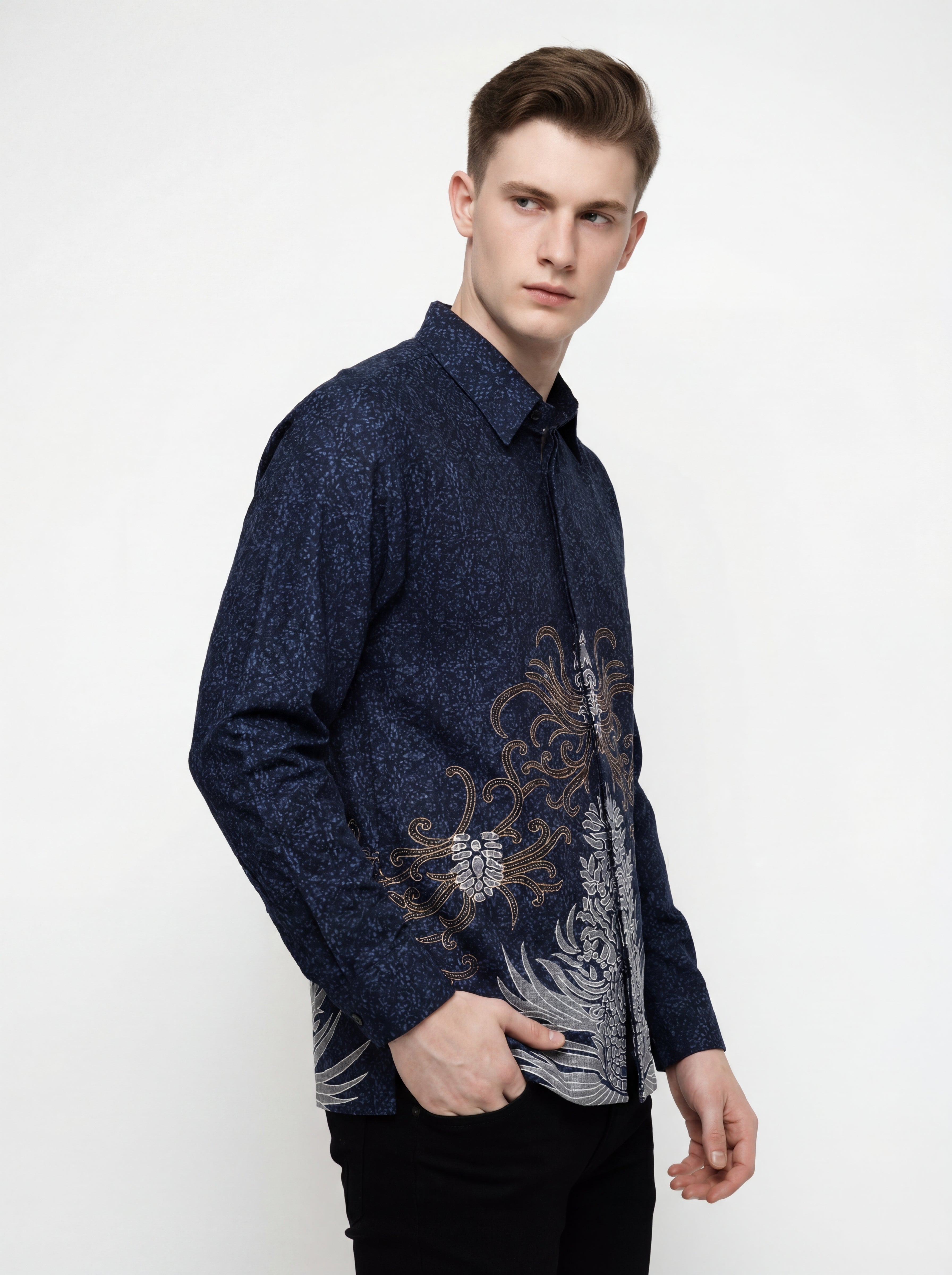Men’s Batik Shirt – Mythic Flourish | Long Sleeves