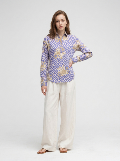 Women's Batik Blouse - Labyrinth Blossom