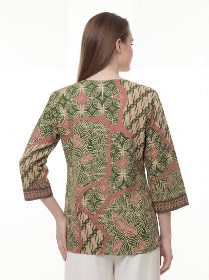 Women's Batik Blouse - Pastel Harmony