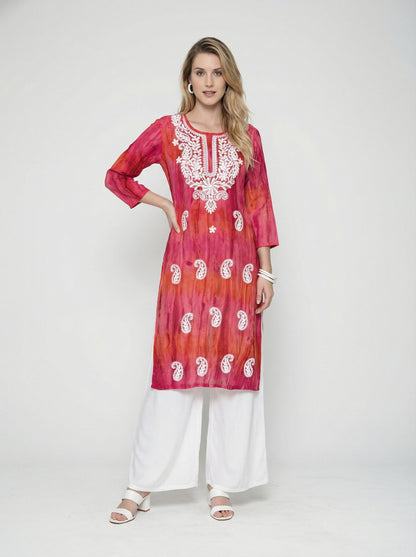 Women’s Batik Kurti – Pink Paisley Elegance