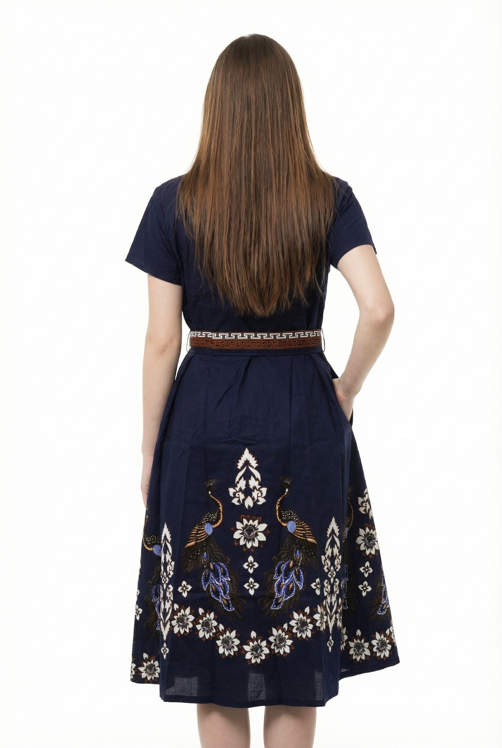 Women's Batik Midi Dress - Ornate Nature | Batik Australia Women's Batik Midi Dress - Ornate Nature | Batik Australia