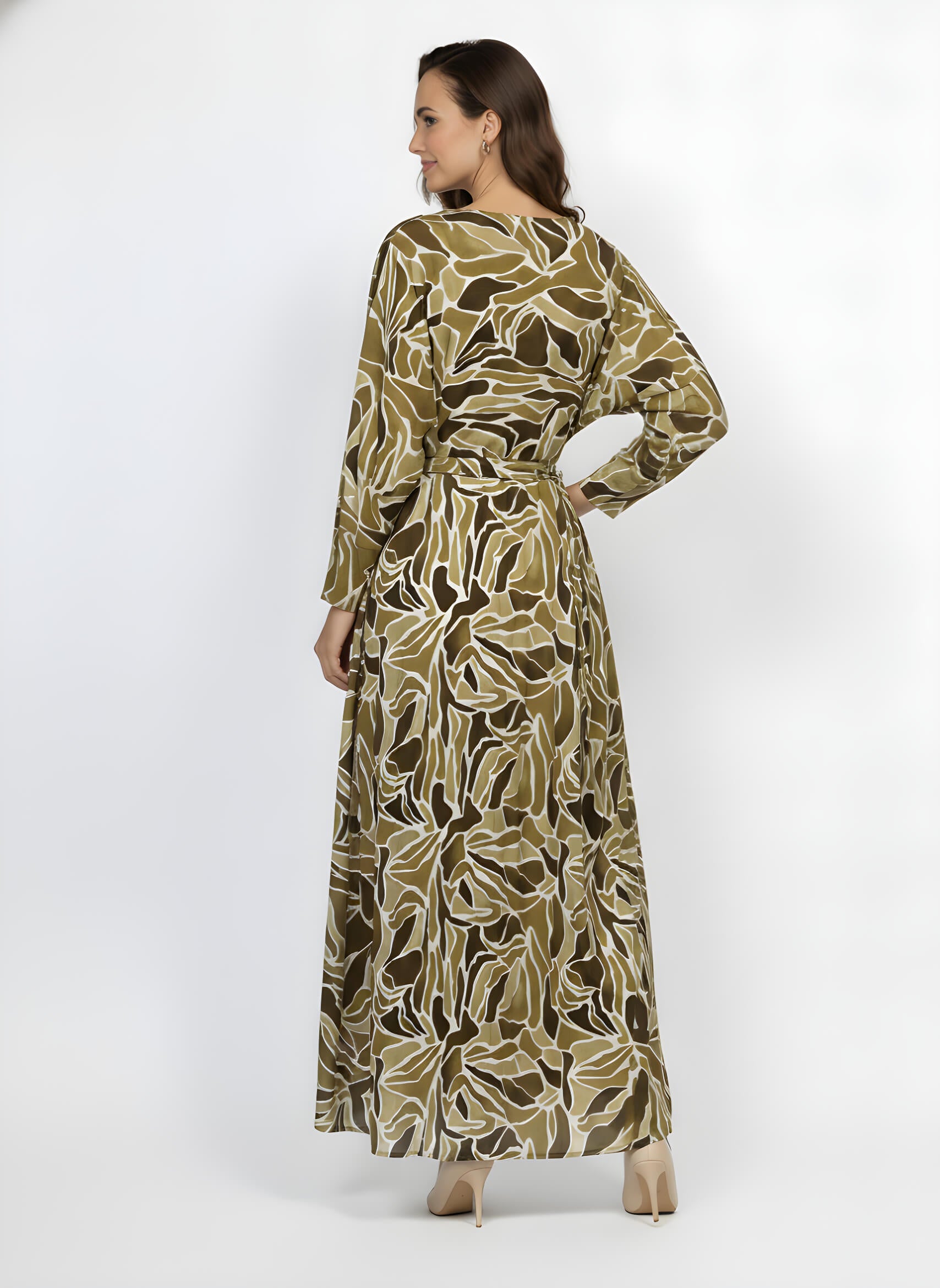 Womens Fusion Batik Set - Olive Serif - back