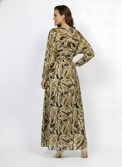 Womens Fusion Batik Set - Olive Serif - back