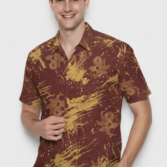 Men's Batik Shirt – Golden Maranta | Short Sleeves